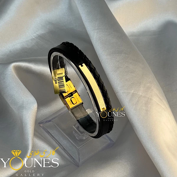 دستبند طلا چرم مردانه L107